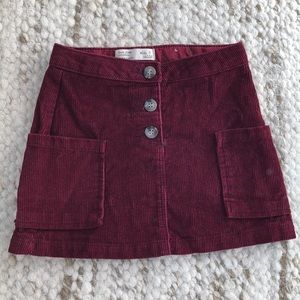 Zara Kids Corduroy button front skirt.